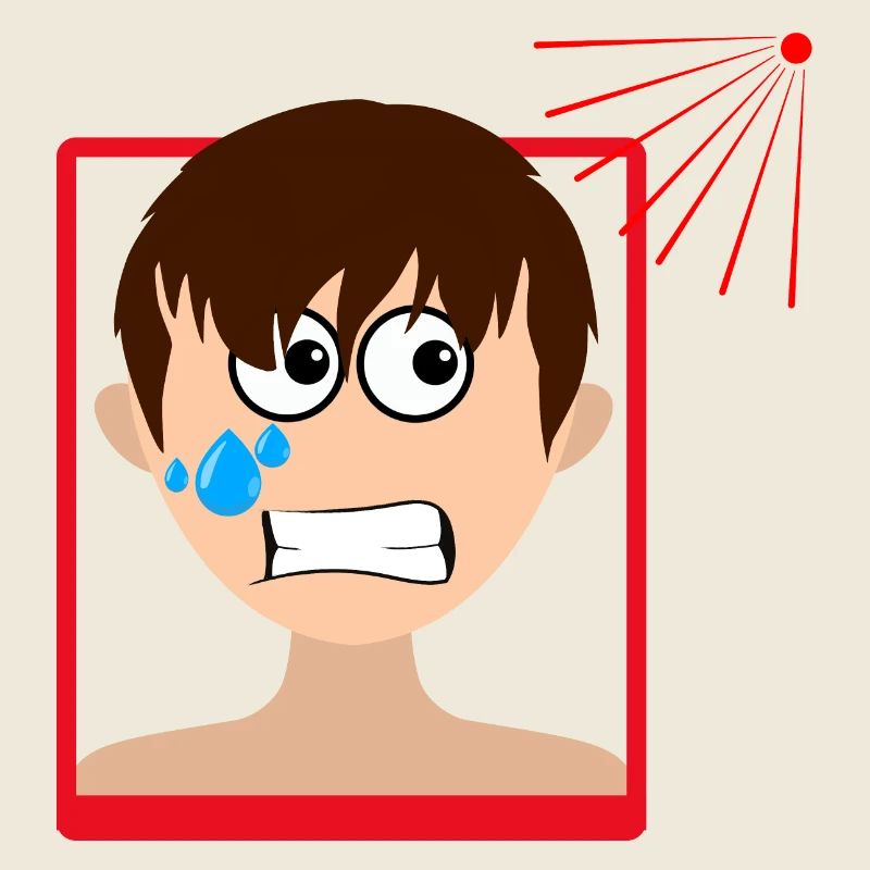 Mann, der während der Hitzewelle schwitzt