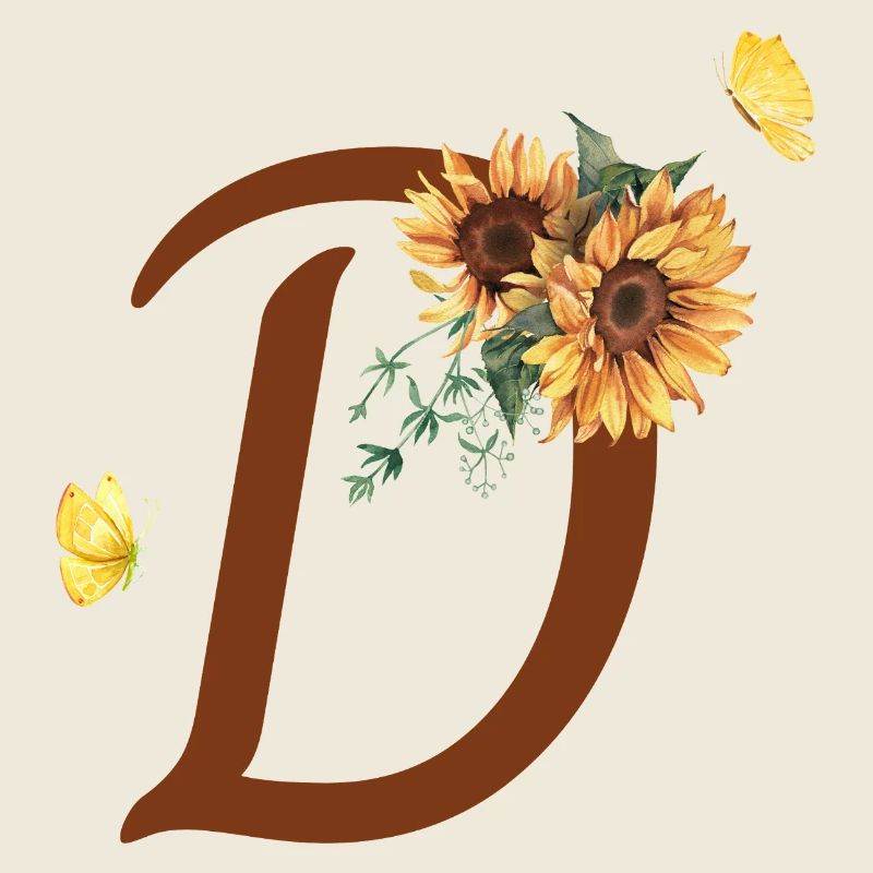 Buchstabe d Sonnenblume Schmetterling