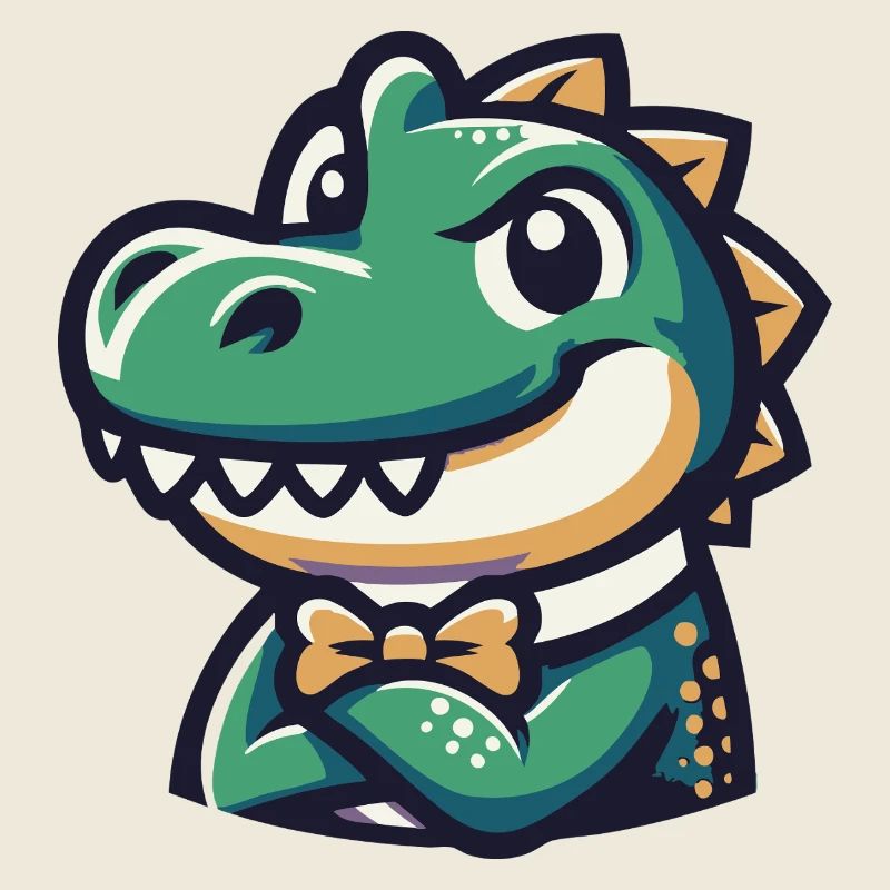 Crocodile in a bow tie
