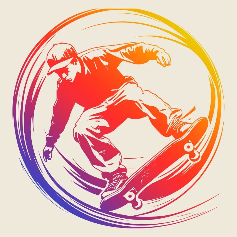Skateboard Silhouette Skateboard Coloré