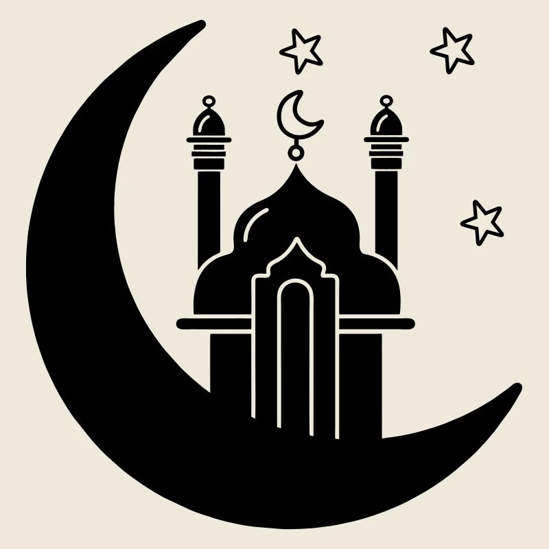 Mosque religious place of worship in moon
