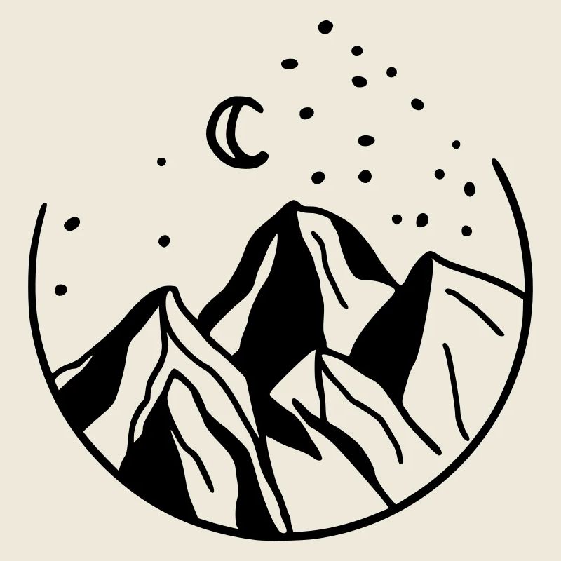BERGE IM KREIS gezeichnet
