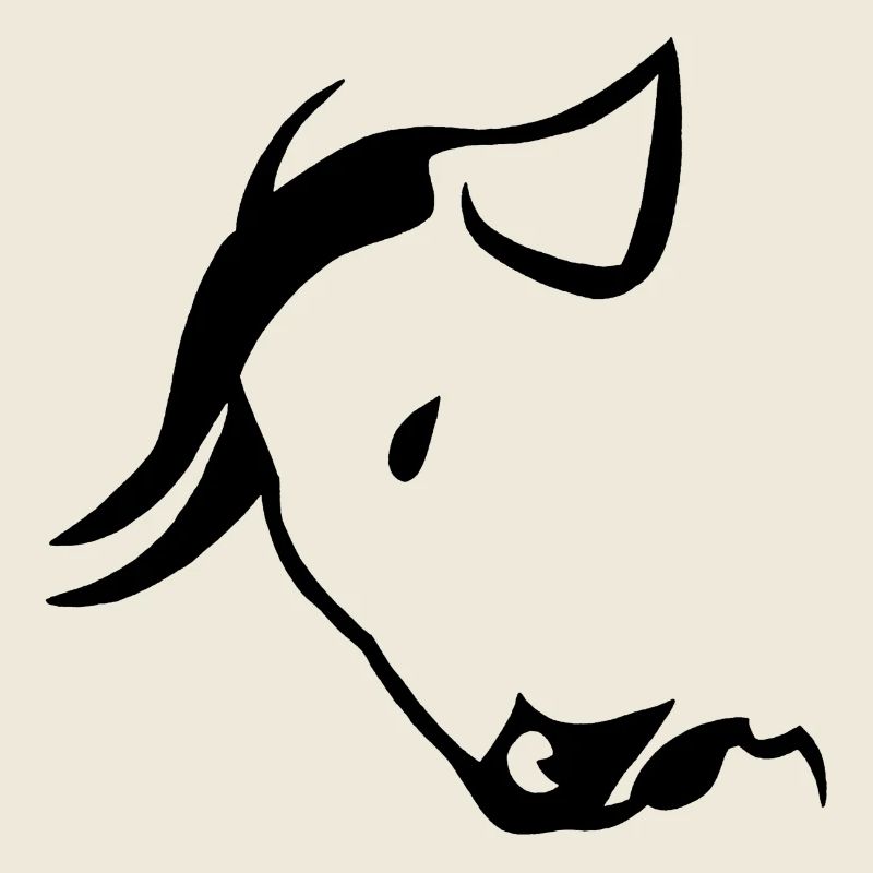 Tête de taureau noire