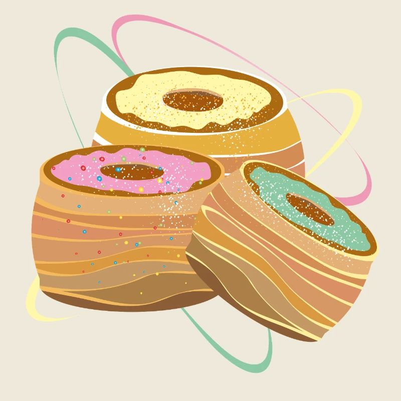 Trois Cronuts – Illustration avec une douce séduction