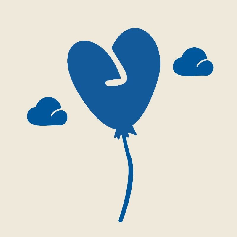 Blue Heart Balloon – Romantic and Joyful Design