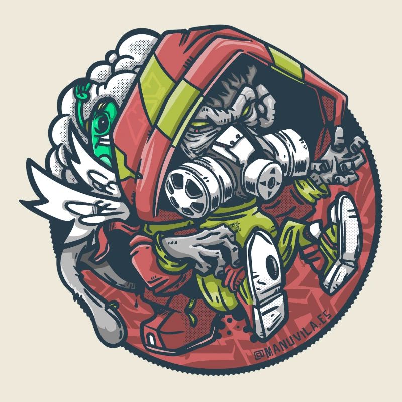 Astronaute Zombie au Casque Rouge