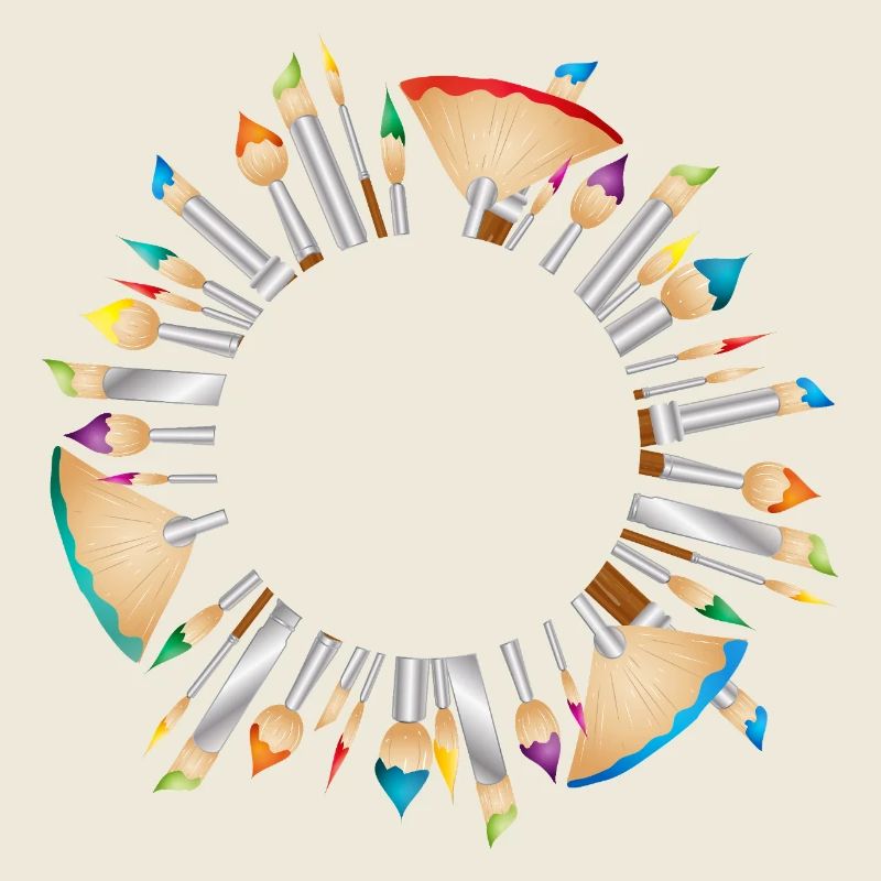Cadres de pinceaux d’artiste – colorés et créatifs