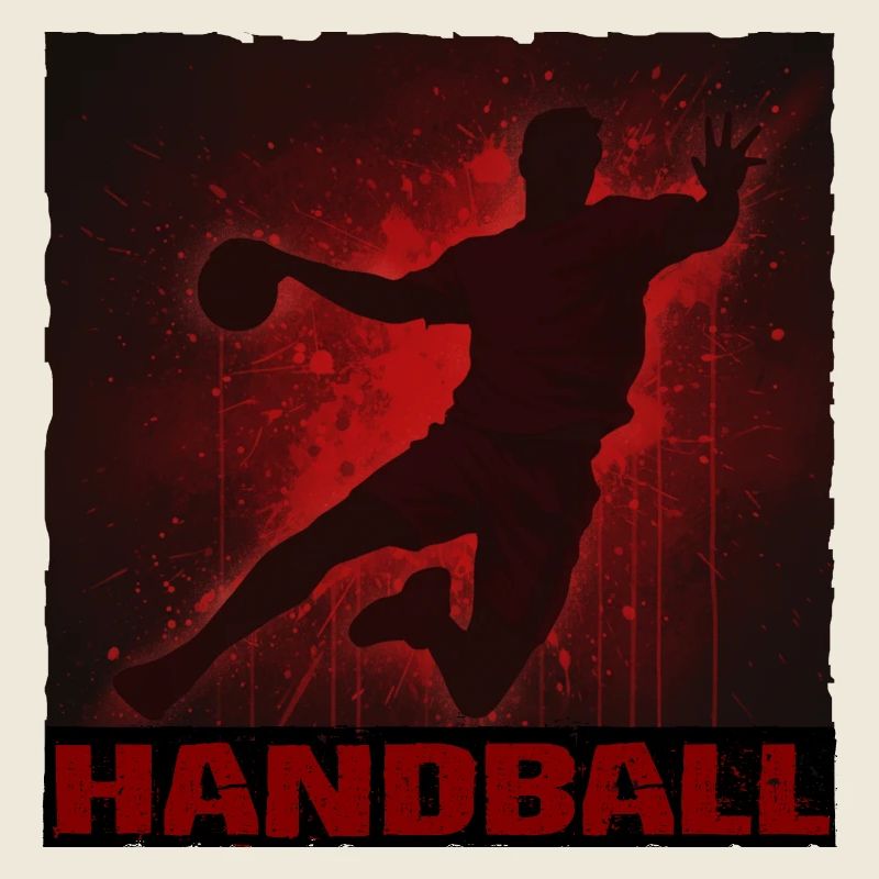Dynamischer Handball Silhouetten Druck