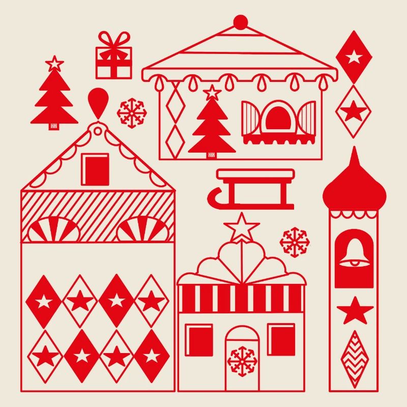 Weihnachtsmarkt Silhouette