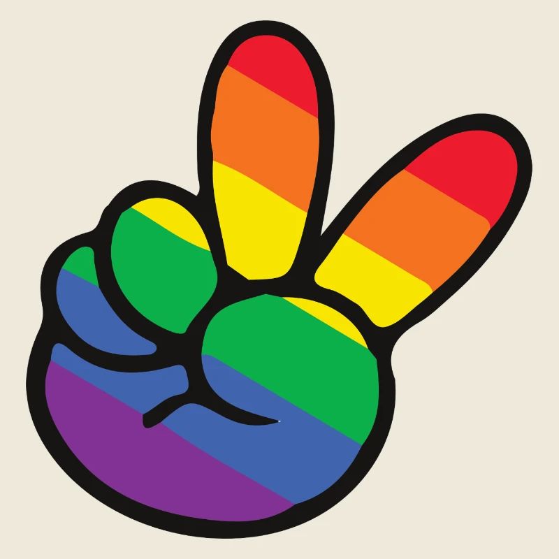 Rainbow Peace Sign Hand