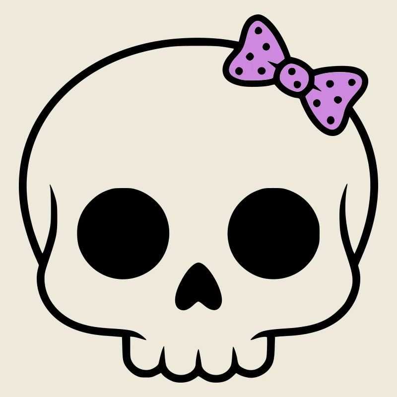 Süßer Totenkopf mit Schleife | Girly Goth