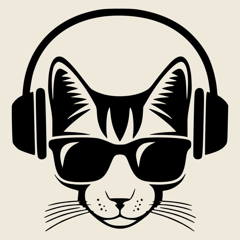 Katzenmusik-Kopfhörer und Sonnenbrille