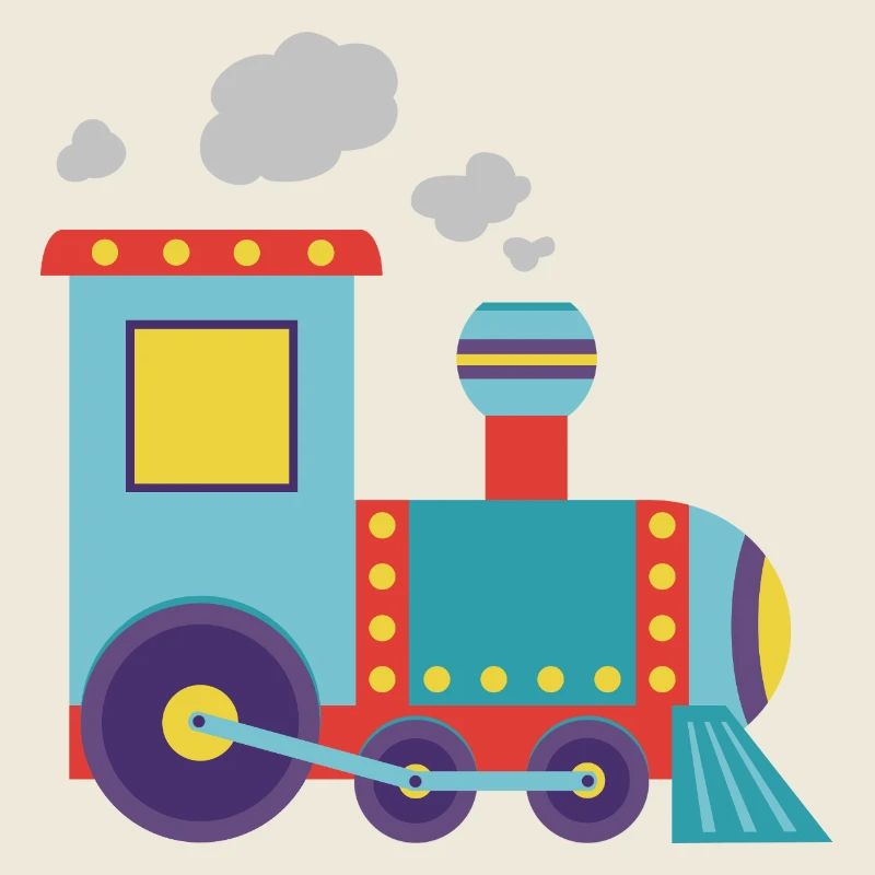 Bunte Spielzeug-Dampflok-Illustration