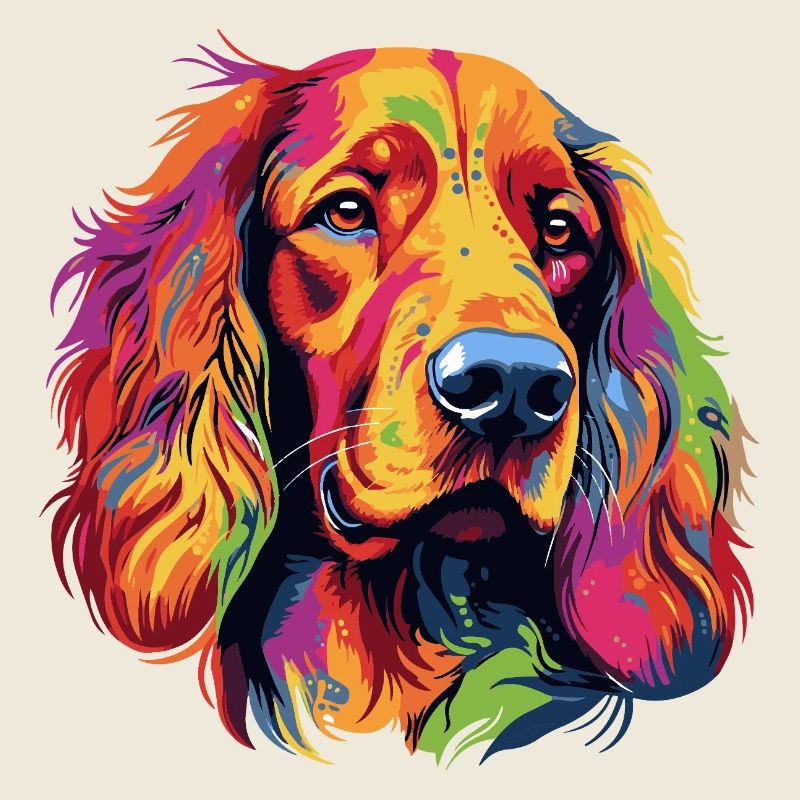 Farbenreiches Hundporträt Pop-Art