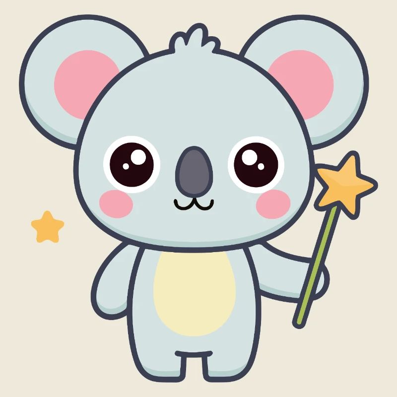 Koala Magicien Pastel Étoilé
