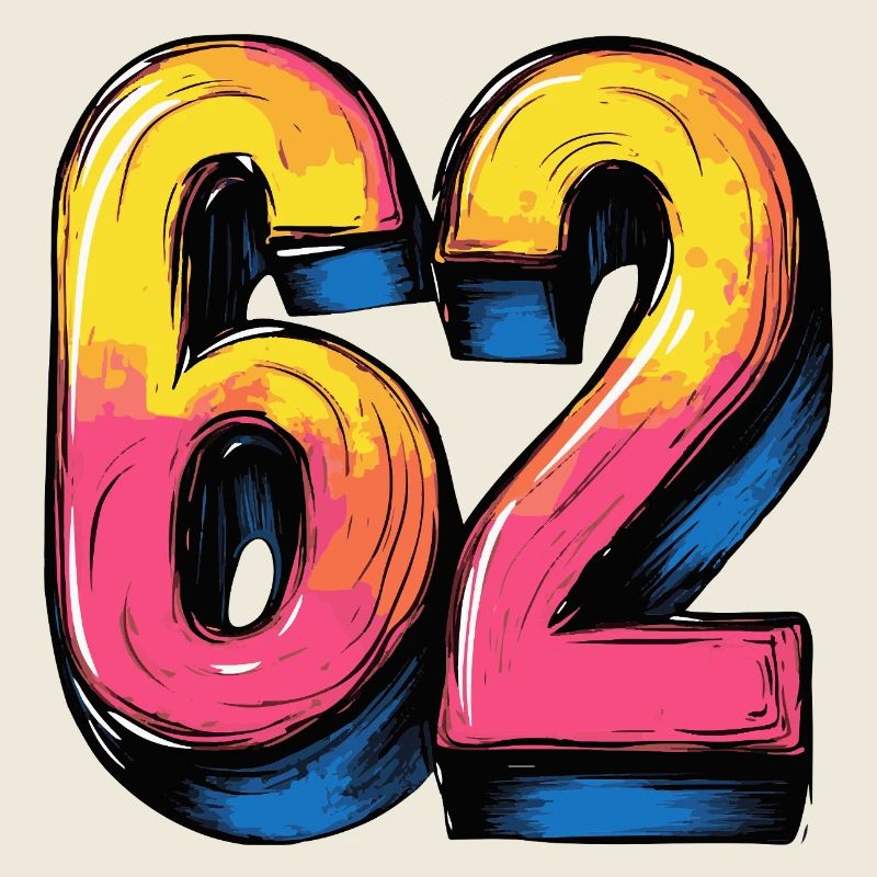 62 chiffres colorés