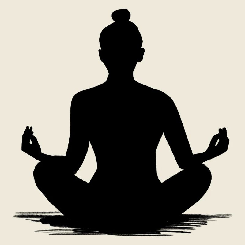 Silhouette de méditation yoga - Illustration