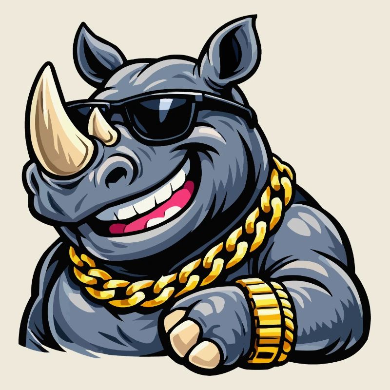 Rhino street style with gold chain