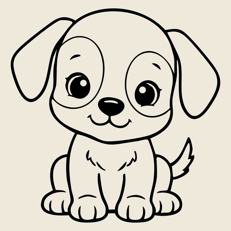 Petit chien mignon – Chiot noir et blanc
