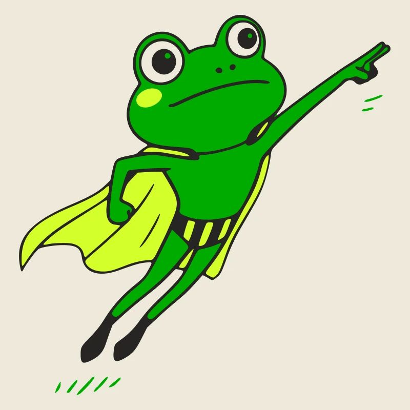 Froschheld im Supercape