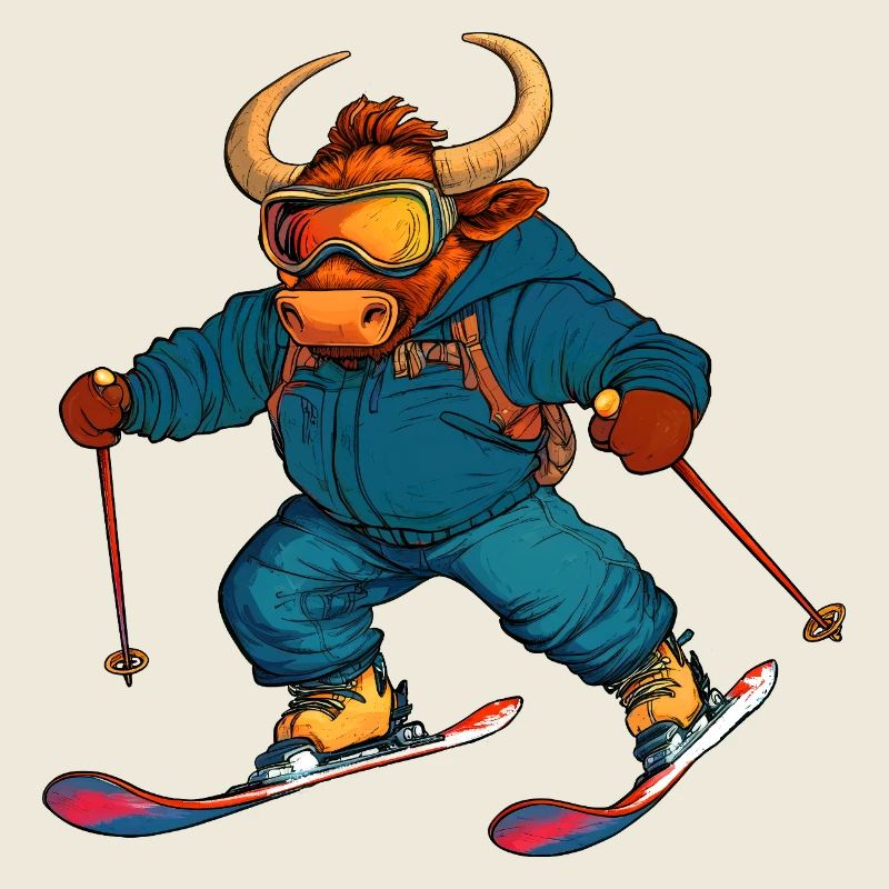 Skifahrer Stier
