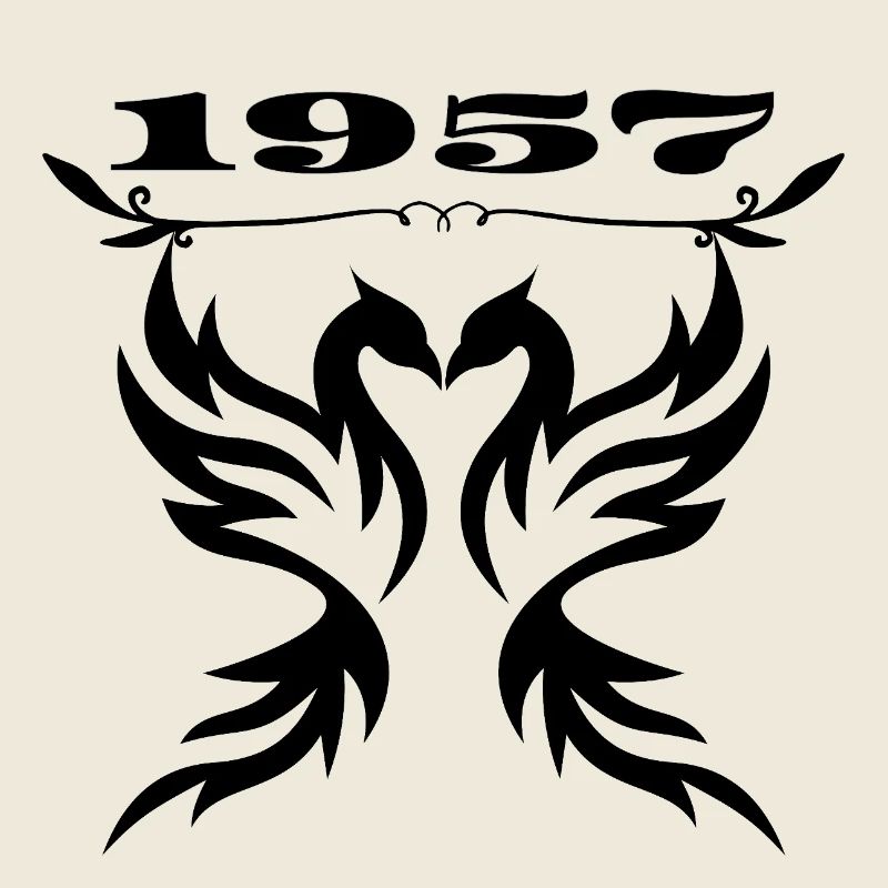 Année 1957 – Style numéroté vintage dessiné à la main