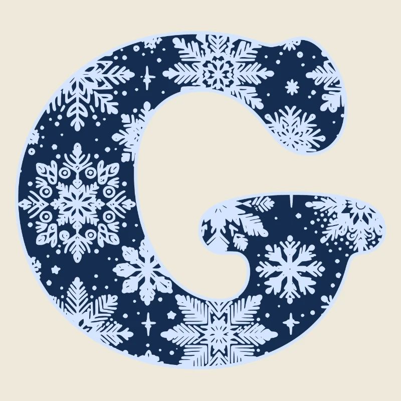 Buchstabe G Schneeflocken
