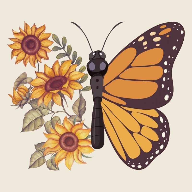 Schmetterling Sonnenblumen