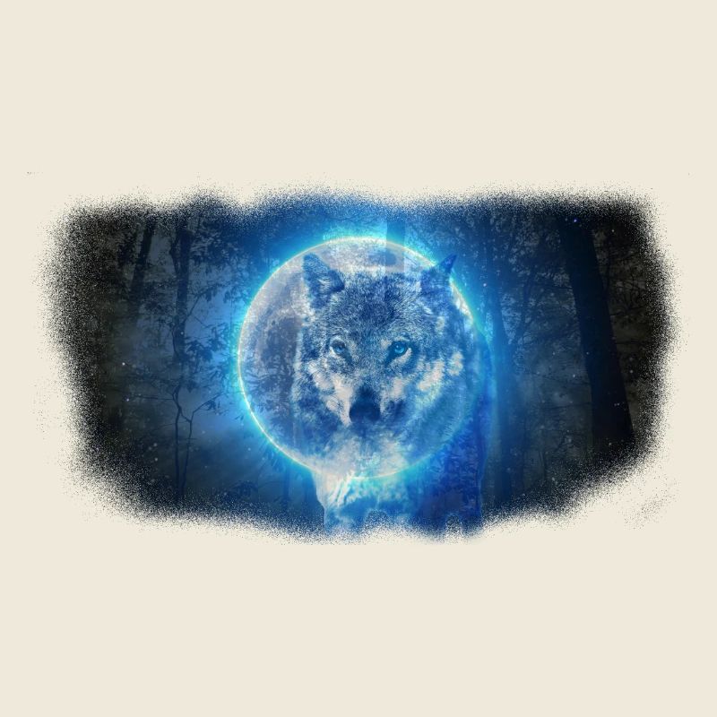 Wolf im Vollmond