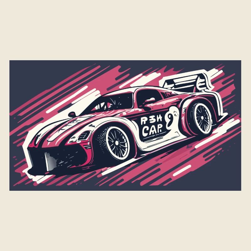 Voiture de course rose