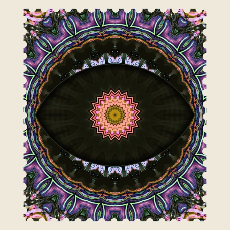 Kaleidoscope Mandala Neon Pattern