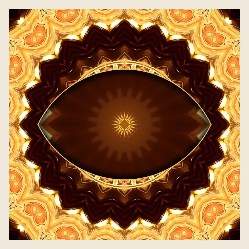 Mandala en or kaléidoscopique