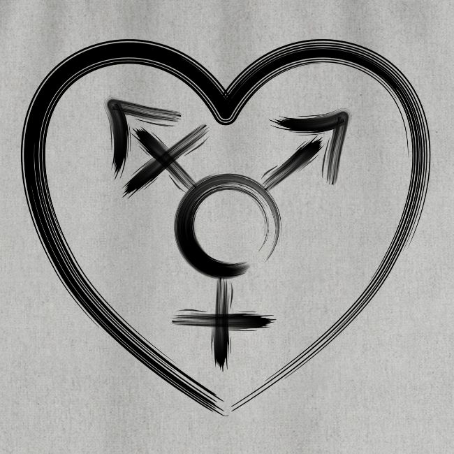 Herzemblem Transgender schwarz