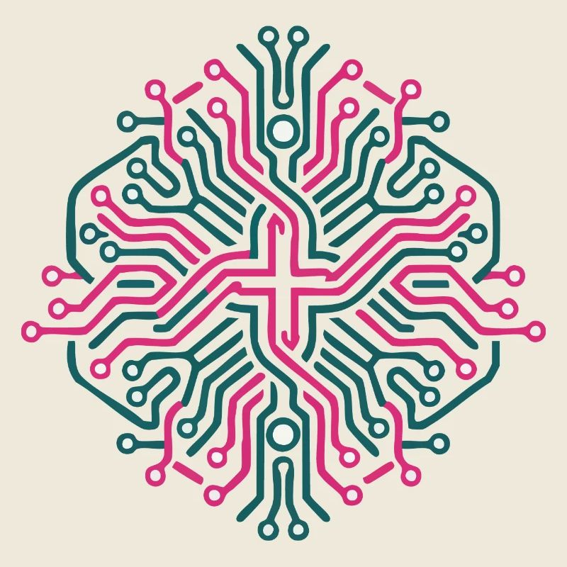 Réseau Neuronal Symétrique Rose et Bleu
