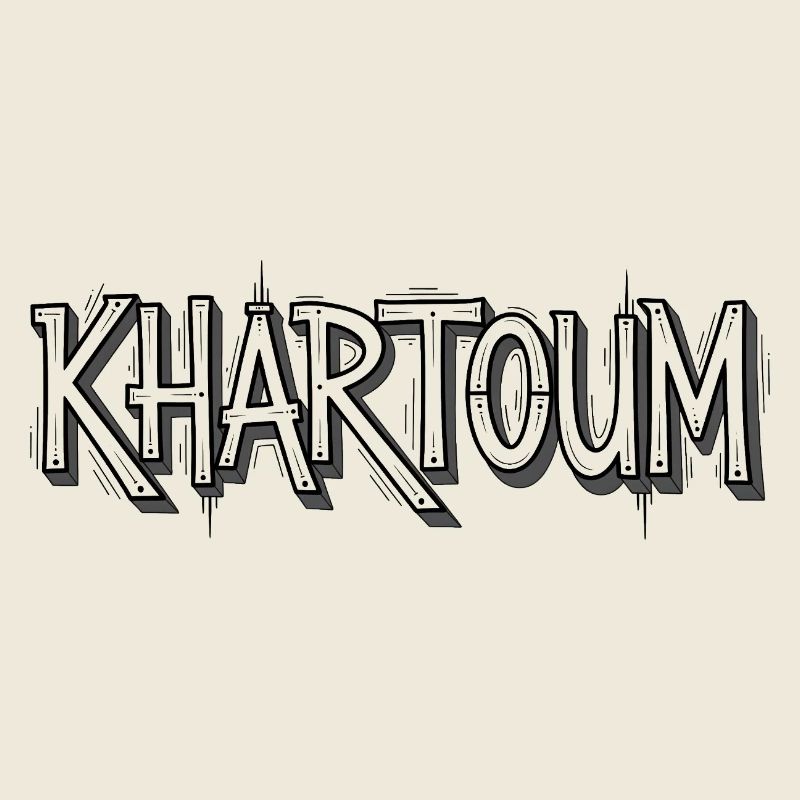 Lettrage de Khartoum dans le style graffiti