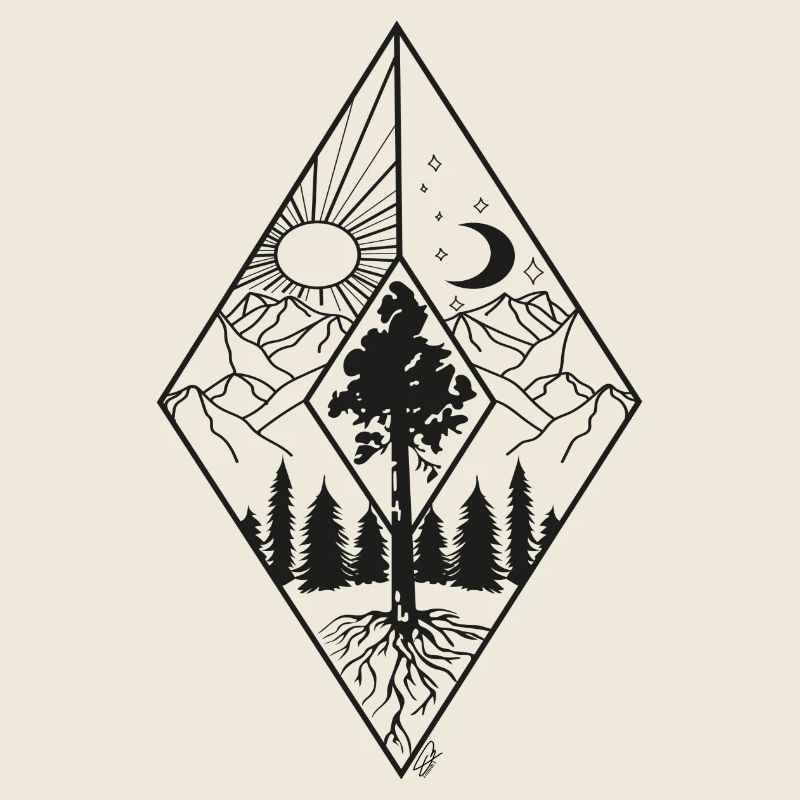 Diamant Jour Nuit Montagnes