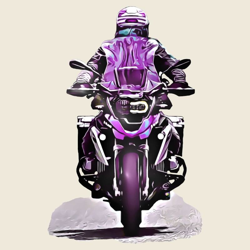 GS Motorradfahrer lila
