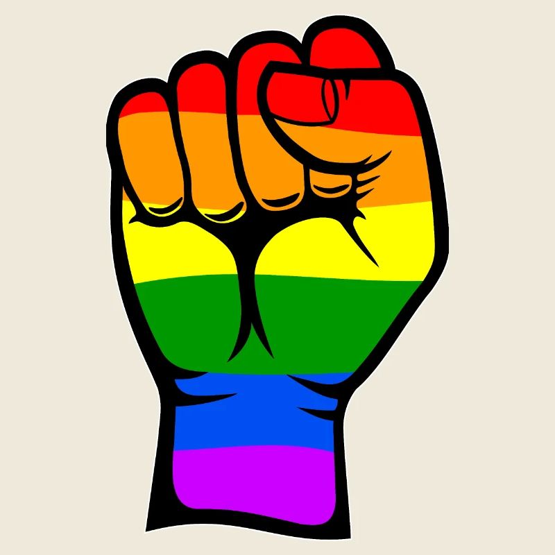Symbole de poing de drapeau de couleur arc-en-ciel
