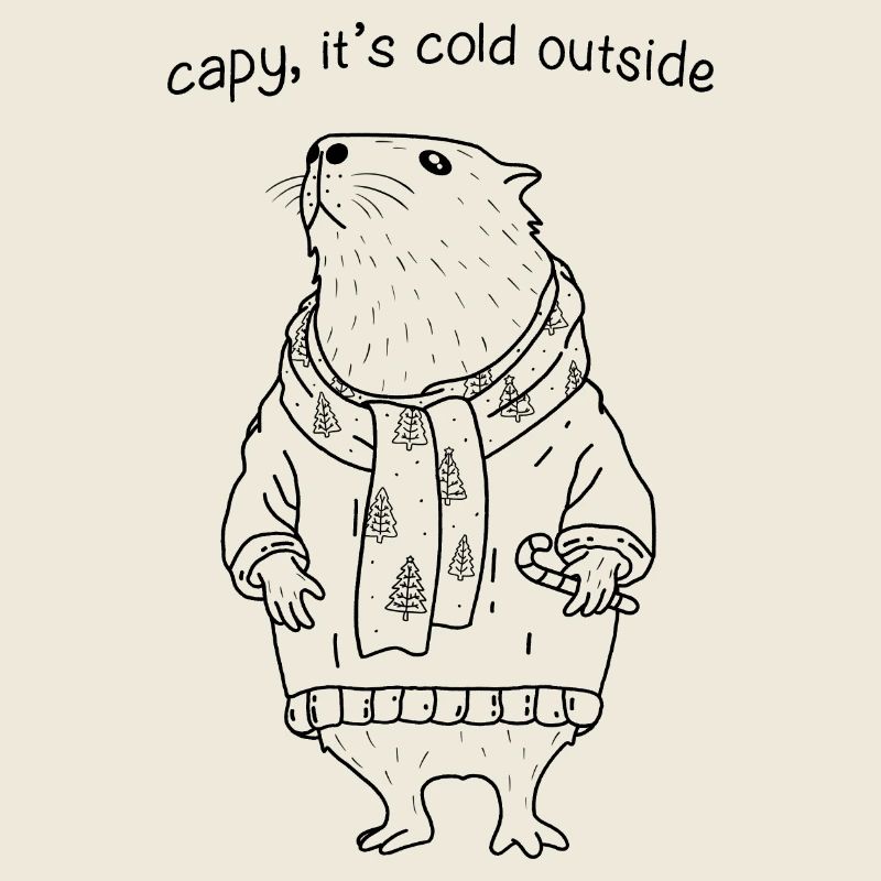Capybara Winter Minimalist