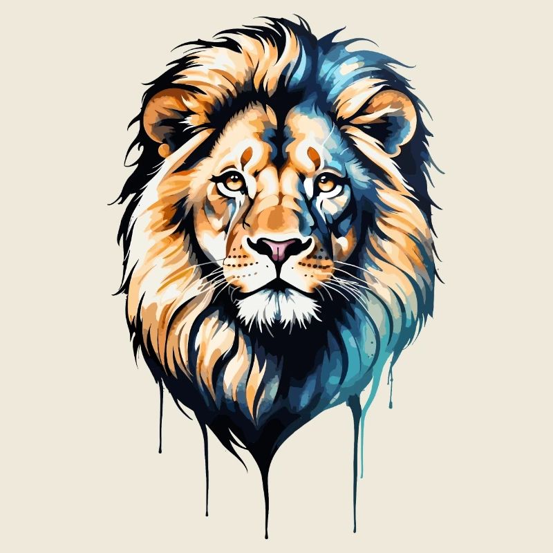 Realistic lion head