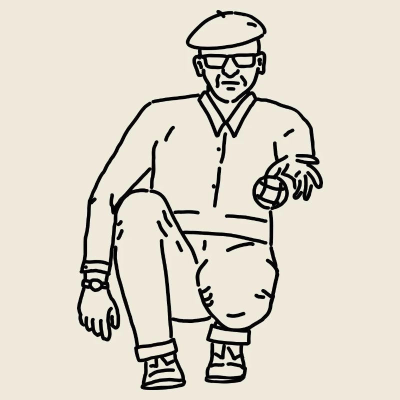 Petanque Player Left-Handed