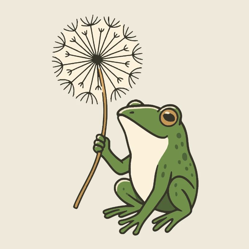 Frosch mit Pusteblume – Natur trifft Ruhe