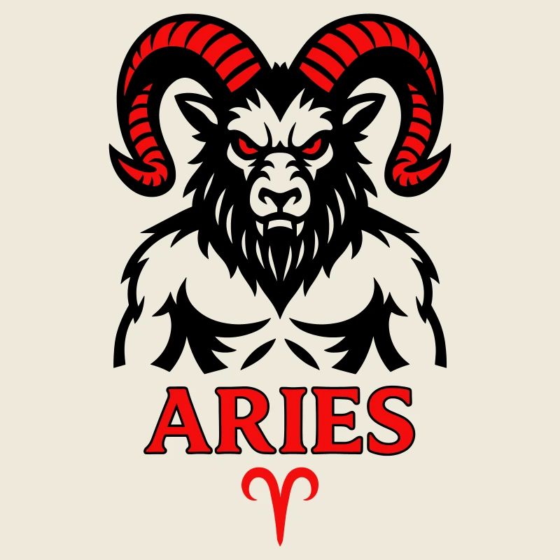 Signe du zodiaque Bélier avec symbole de cornes