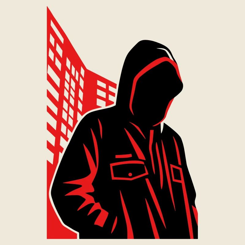 Hoodie Noir City Silhouette