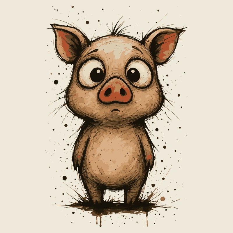 Lustiges Ferkel mit großen Augen – Splash