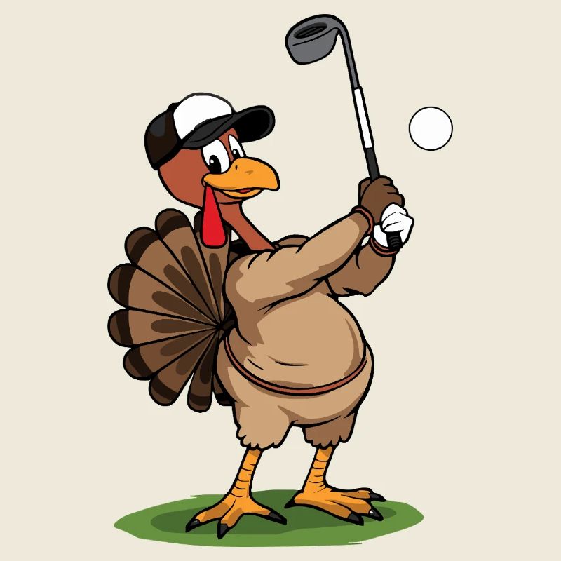 Thanksgiving Humor Turkey Golf