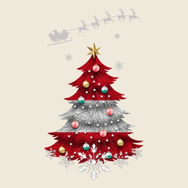 Christmas tree with Austria flag
