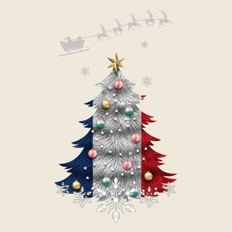 Sapin de Noël avec drapeau de la France