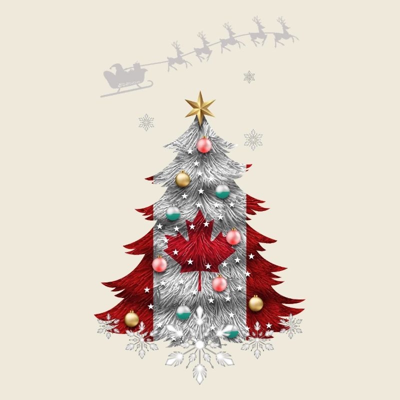 Christmas tree with Canada flag