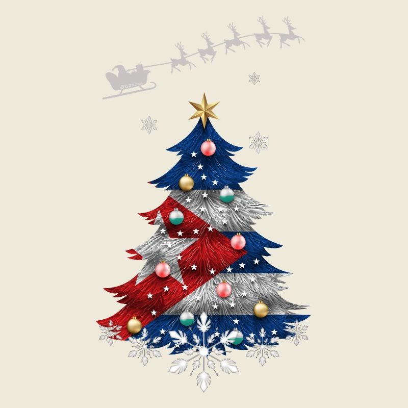 Sapin de Noël avec drapeau cubain